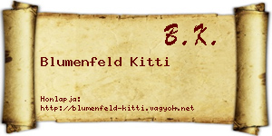 Blumenfeld Kitti névjegykártya