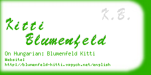 kitti blumenfeld business card
